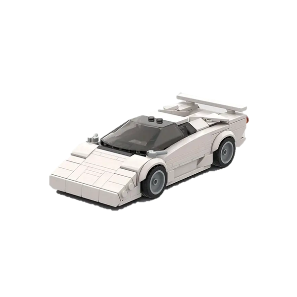 Lamborghini Countach Inspired Building Block Model Set - White (319 pieces)