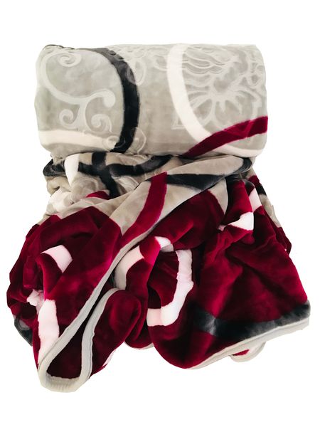 1Ply Printed Embossed Maroon Blanket image