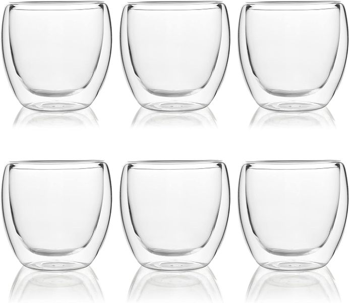 Double Wall Glass Transparent Set of 6Picess-350ml
