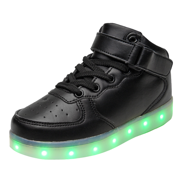 Hi-Cut LED Rechargeable Sneakers - Black