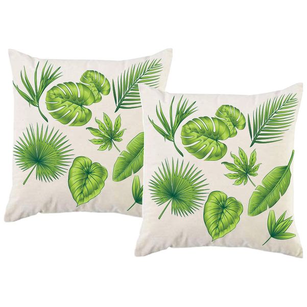 Scatter Cushion Cover Set - Green Leaves image