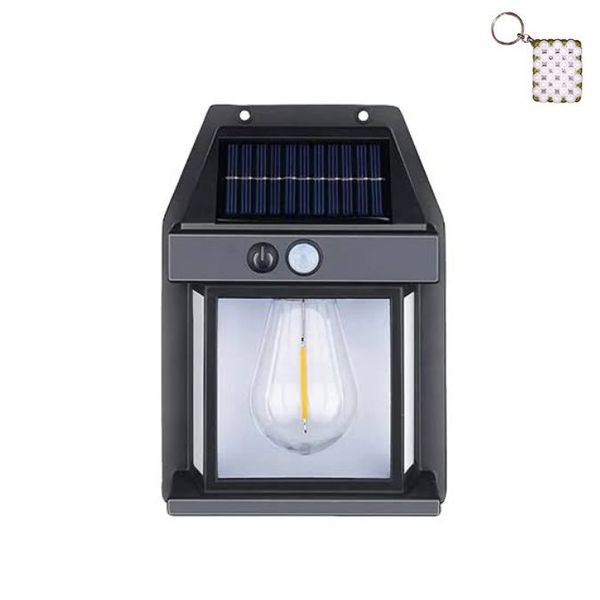 Black Solar Wall Lamp And A Keyholder
