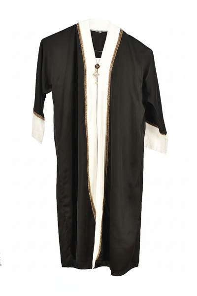 Saudi Arabian Inspired Black Girls Ankle Length Abaya with Contrast Panels