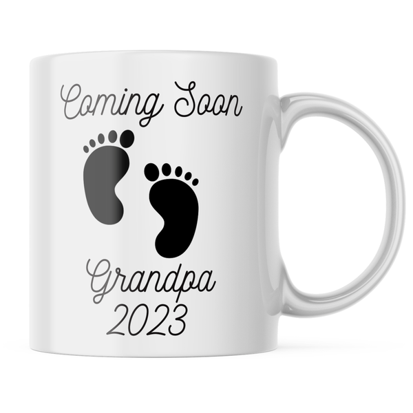 Ceramic Coming soon Grandpa 2023 Mug - White - 11 OZ