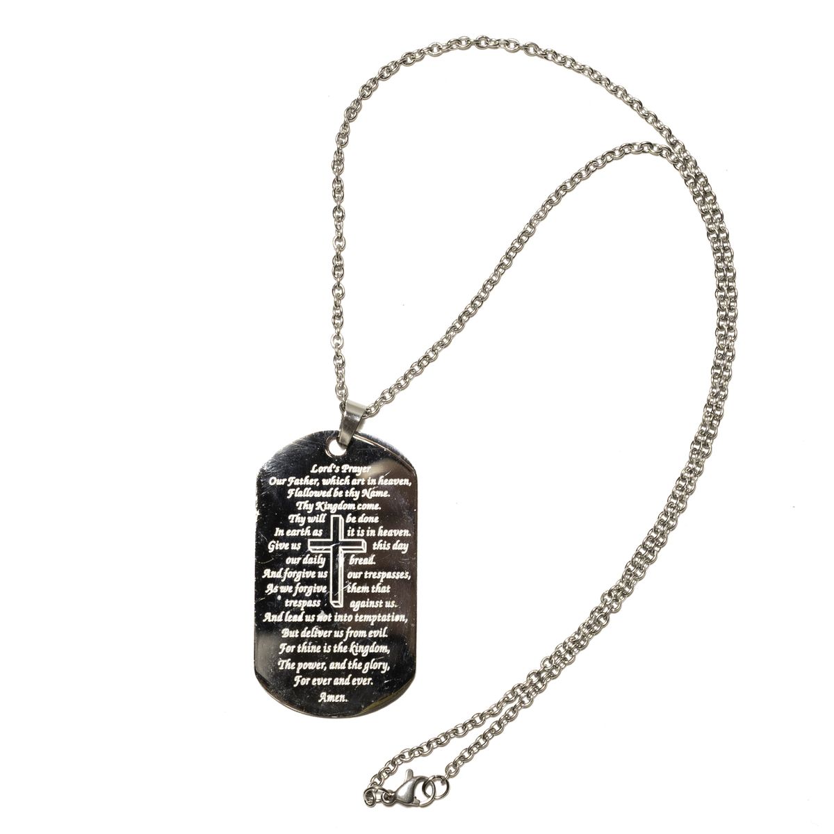 Lord's prayer dog hot sale tag necklace