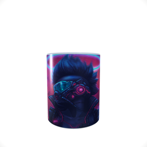 Cyberpunk Neon Woman - Coffee Mug