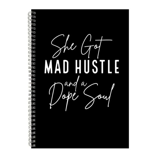 Hustle A4 Notebook Spiral Lined Motivational Saying Graphic Notepad Gift185