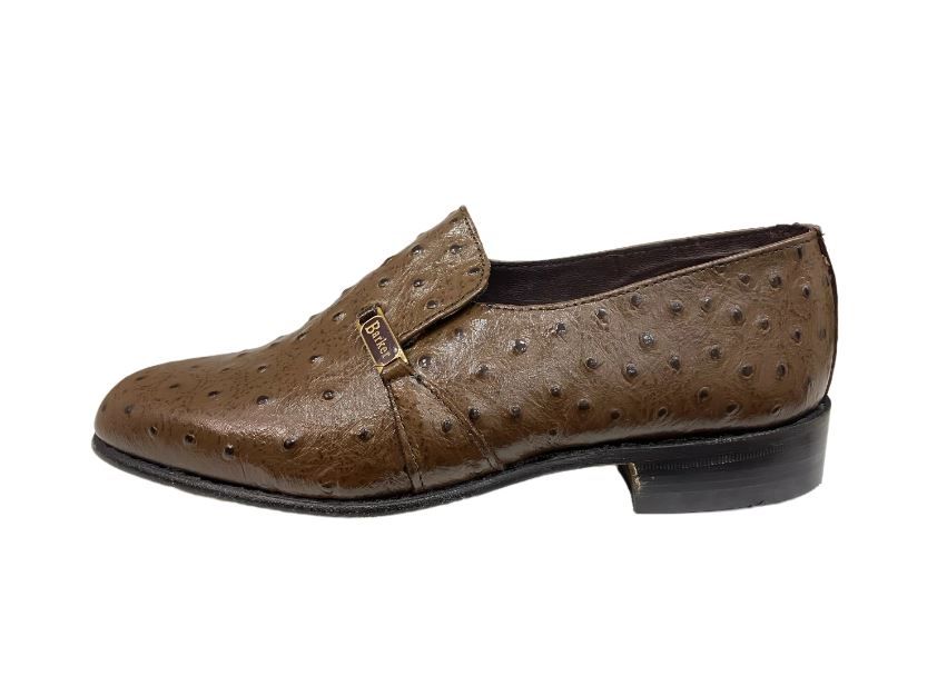 Barker Mens Slip On Ostrich Brown Leather Shoes Shop Today