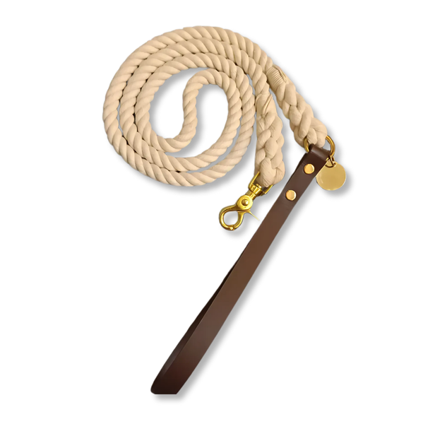 Stylish White Dog Rope Leash