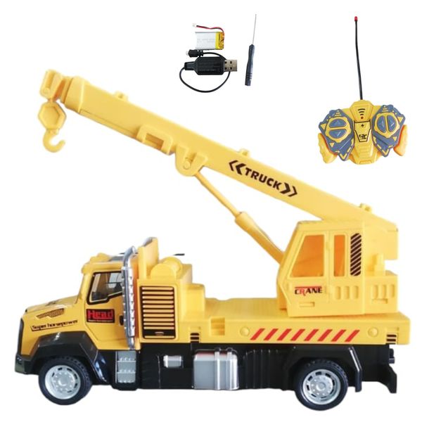 Crane Engineering Toy with Remote Controller - Yellow
