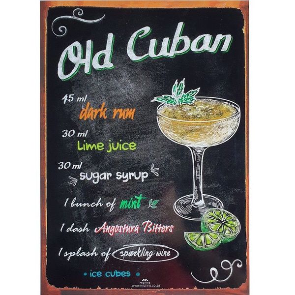 Vintage Metal Tin Signs - Old Cuban - Pub Decorative Metal Plates