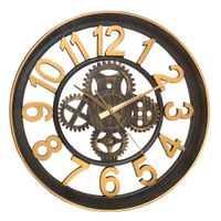 3D Retro Design Decor Large Wooden Skeleton Wall Clock - 40cm