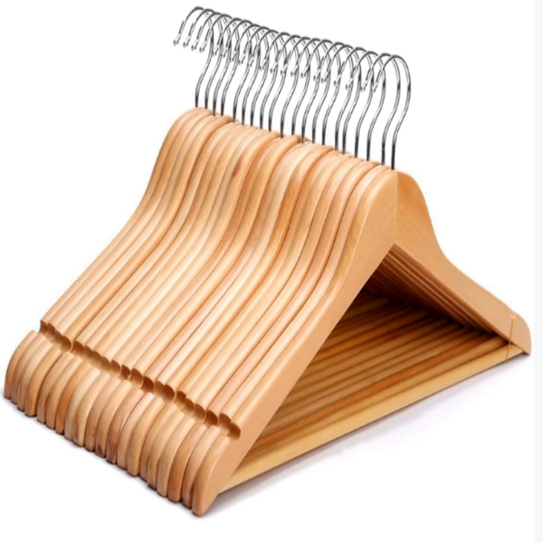 Solid Wood Hangers, Wooden Clothes Hangers for Home and Hotel Wardrobe