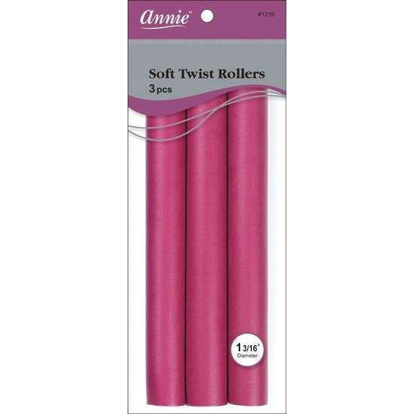 Annie Soft Twist Rollers 10in 3ct Plum