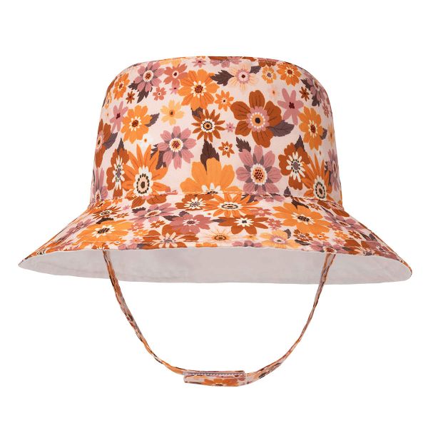 Flower Power Girls Yellow, Pink Bucket Hat