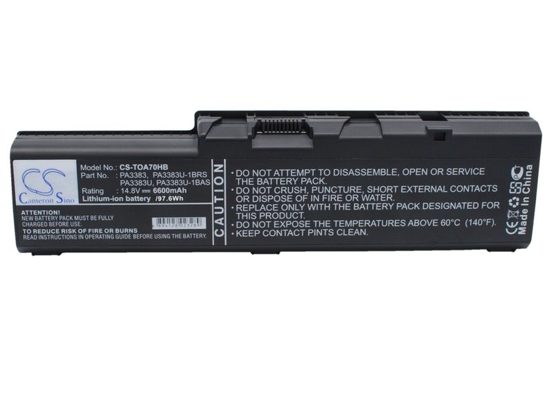 TOSHIBA Satellite A70 Notebook, Laptop Battery/6600mAh