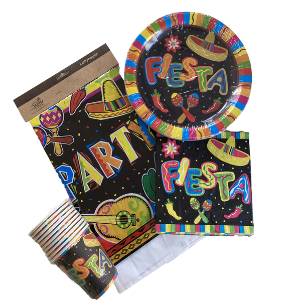 Mexican Fiesta Party Pack for 10 with Table Decorations