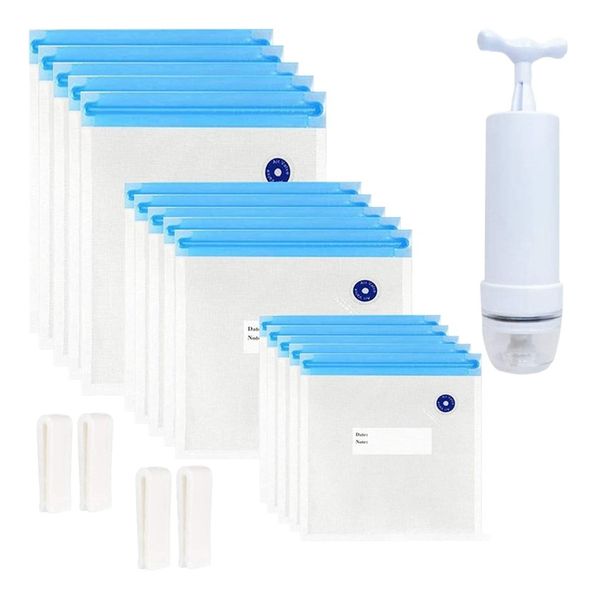 Sous Vide Bags 20Pack Reusable Electric Vacuum Food Storage Save Sealer Coo