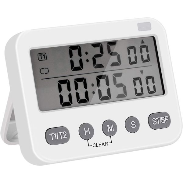 ABS Study Rest Cycle Timer - Silent Countdown Clock for Students &amp; Baking