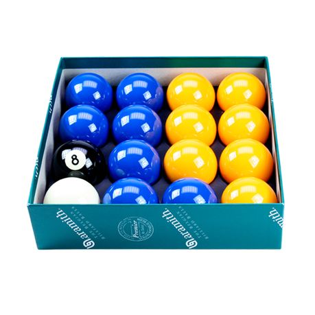 Blue and Yellow 2 Inch Pool Ball Set 1 7/8 Inch Cue Ball 