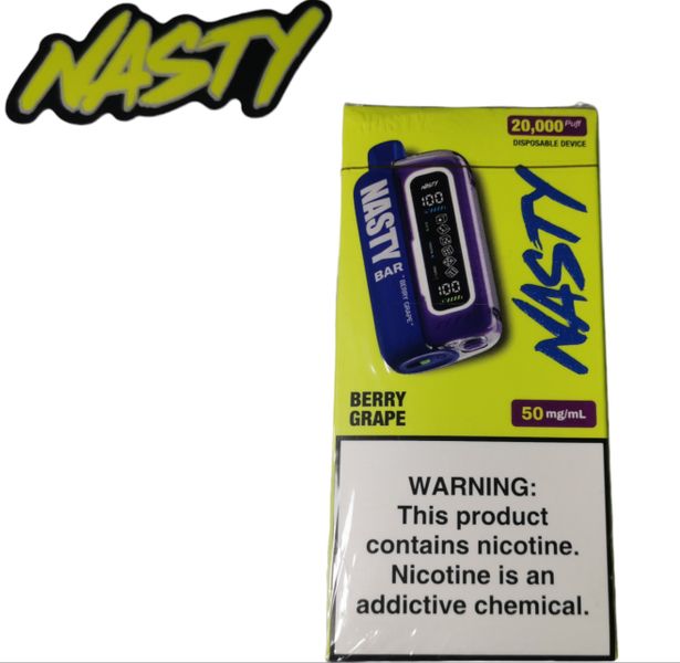 Nasty Rechargeable Disposable Vape- 20 000 Puffs- 5% Nic-Berry Grape