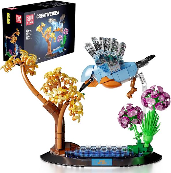 Creative Bird Building Blocks Set - 609pcs Robin Model with Flowers