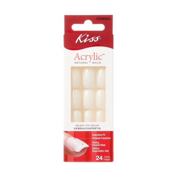 KISS Acrylic Natural Artificial Stick on Nails Ready - To - Wear