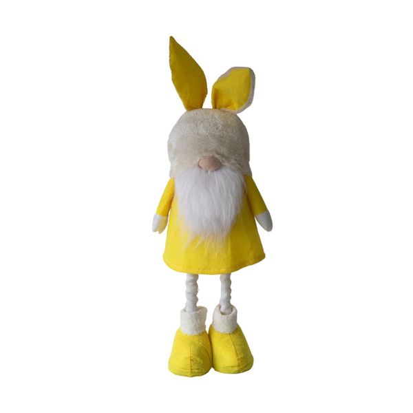 Nordic Scandinavian Standing Easter Bunny Décor Tomte Gnome - Yellow