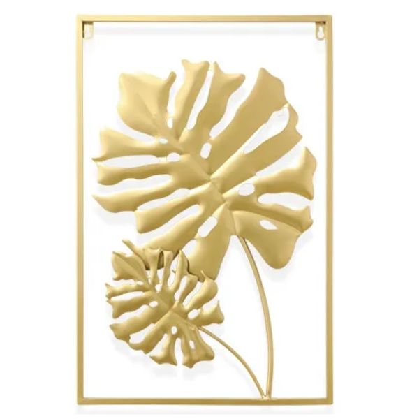 Home Decor Nordic Gold Leaf Wall Hanging (60cm) - Monstera