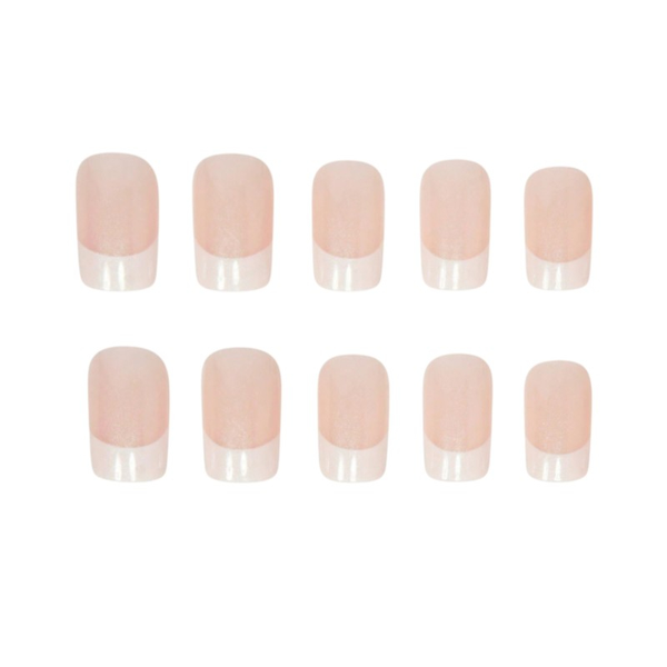24 Piece- Classic French Tip Sqaure Press-On Nails