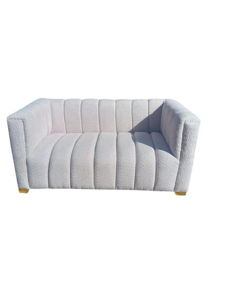 Curved Channel - Tufted Sofa - Light Beige