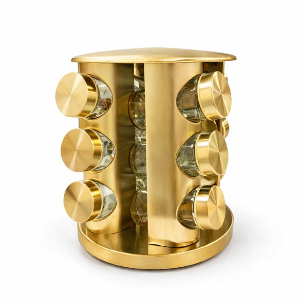 Gold 12 Rotating Jar Spice Carousel image