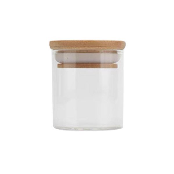 Glass Storage Jar With Bamboo Lid 500ml (Set of 6)