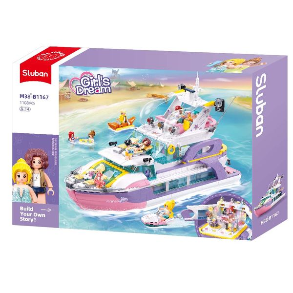 Sluban Building Set: Girls Dream - Yacht - 1108 Pieces