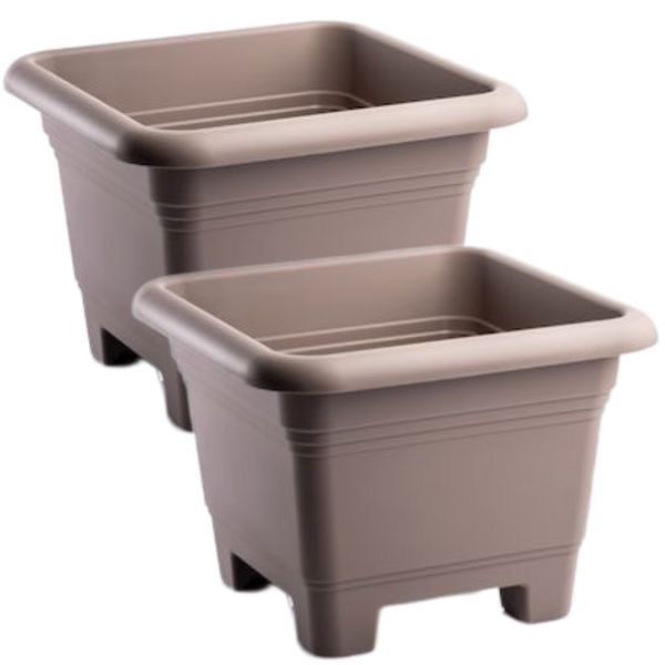 Garden Square Flower Pot Planter Set 2 -32CM