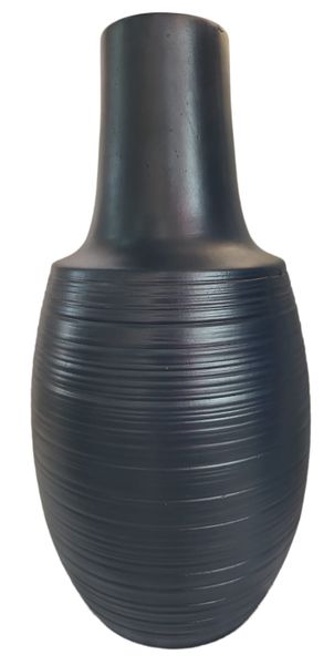 VASE DENALI GROOVED BASE BLUE - Décor Essentials