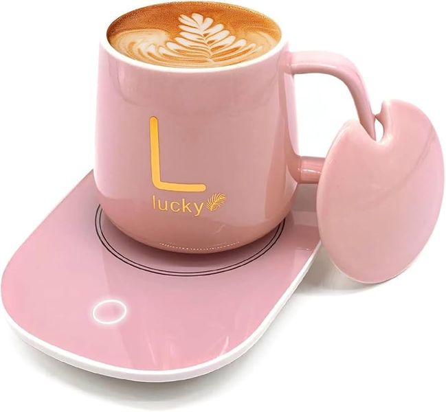 BB Classy Electric Coffee Warmer Coaster and Mug Set - Pink