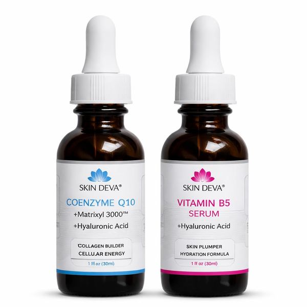 SKIN DEVA Skincare Duo -Coenzyme Q10 Serum &amp; Vitamin B5 Hyaluronic Acid