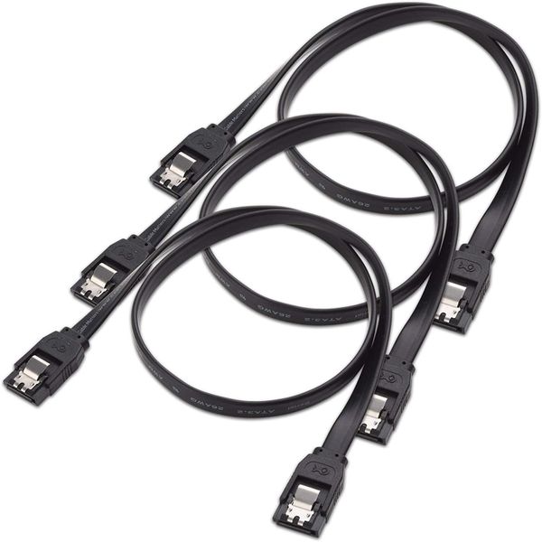 3 Pack SATA Cable III 6Gbps Straight HDD SDD Data Cable for SATA HDD, SSD