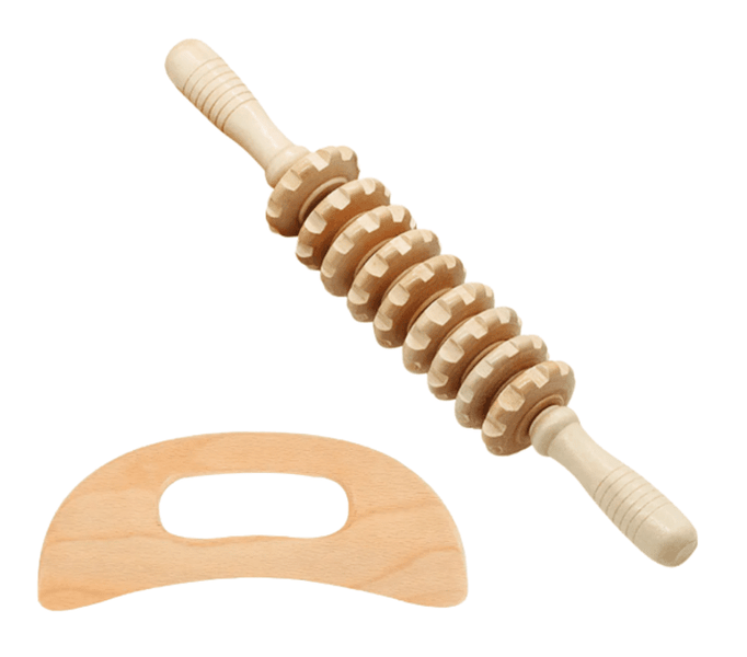 Wooden Body Gua Sha &amp; Massage Roller - Anti-Cellulite &amp; Lymphatic Drainage