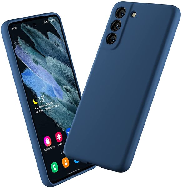 TUFF-LUV Slim Soft Feel Silicone Case for Samsung Galaxy S21 FE 5G - Blue