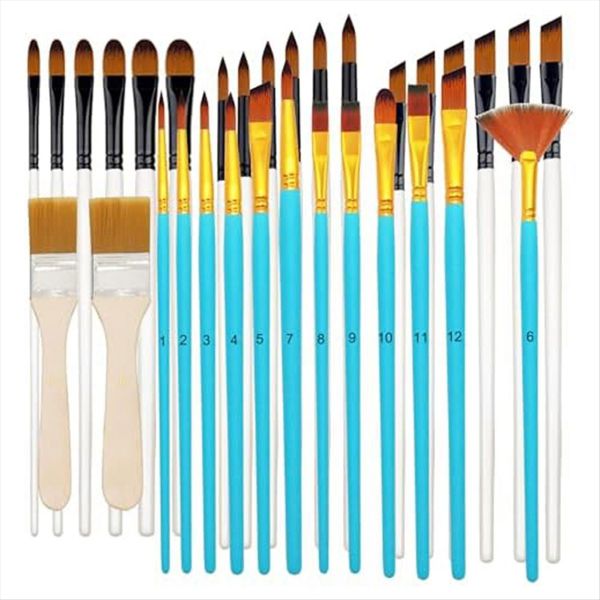 32Pcs Brush Set For Acrylic Painting Brush Set For Artists&amp;Beginners