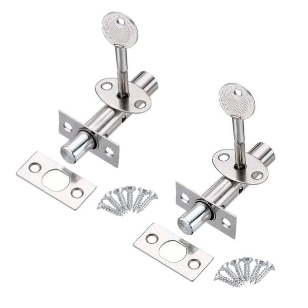 DIY Tool Steel Security Invisible Cross Key Lock Door Dead Lock (8cm)- 2pieces