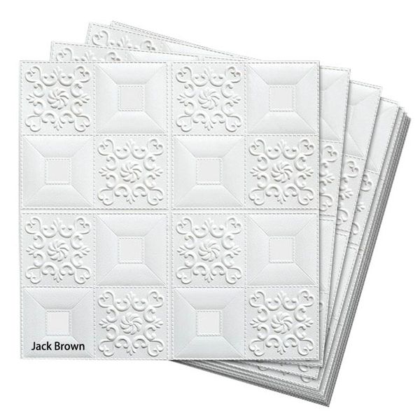 Jack Brown 10 Piece 3D Self-Adhesive Waterproof P.E Foam Wallpaper Panel
