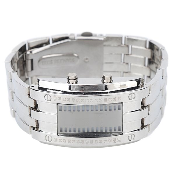 Men's LED Watch Silver Binary
