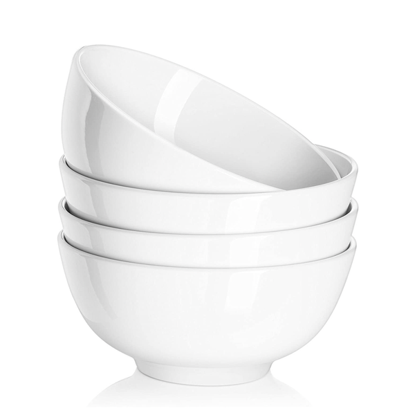 Large Capacity Pasta / Salad Bowls (White) - Set of 4