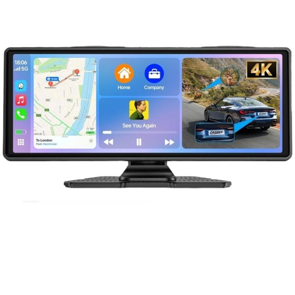 10.26" CarPlay &amp; Android Auto Car Tablet with 4K Dash Cam