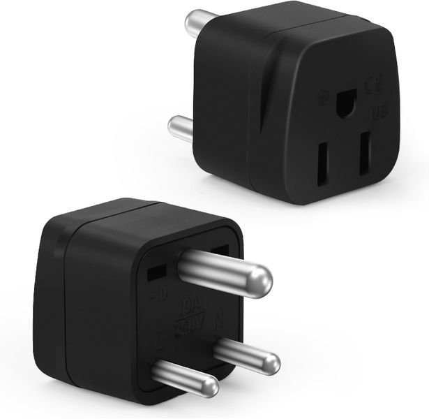 2 Pack South Africa Power Plug Adapter Type M Adapter for South Africa