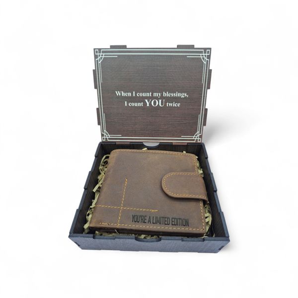Mens Leather Wallet -When I count my blessings, I count you twice