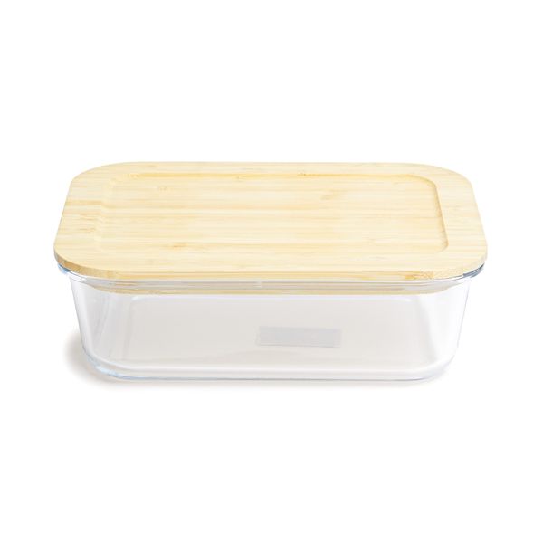 George &amp; Mason - 22cm Glass Container with Bamboo Lid
